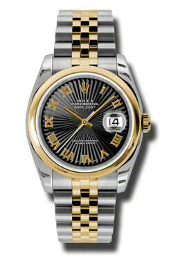 Rolex Datejust 36 Black Dial Stainless Steel and 18K Yellow Gold Jubilee Bracelet Automatic Men's Watch #116203BKSBRJ - Watches of America