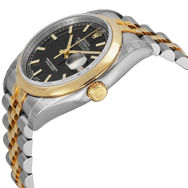 Rolex Datejust 36 Black Dial Stainless Steel and 18K Yellow Gold Jubilee Bracelet Automatic Men's Watch #116203BKSJ - Watches of America #2