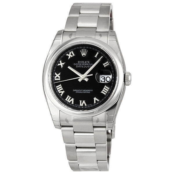Rolex Datejust 36 Black Dial Stainless Steel Oyster Bracelet Automatic Men's Watch 116200BKRO#116200-BKRO - Watches of America