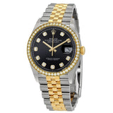 Rolex Datejust 36 Black Diamond Dial Men's Steel and 18kt Yellow Gold Jubilee Watch #126283BKDJ - Watches of America