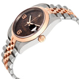 Rolex Datejust 36 Brown Floral Dial Steel and 18K Everose Gold Ladies Watch #116201BRFDAJ - Watches of America #2
