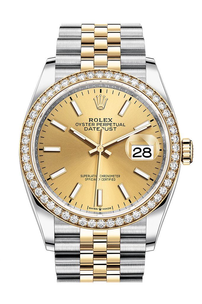 Rolex Datejust 36 Champagne Dial Men's Steel and 18kt Yellow Gold Jubilee Watch #126283CSJ - Watches of America