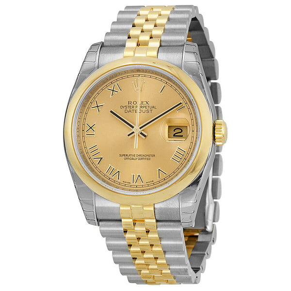 Rolex Datejust 36 Champagne Dial Stainless Steel and 18K Yellow Gold Jubilee Bracelet Automatic Men's Watch #116203CRJ - Watches of America