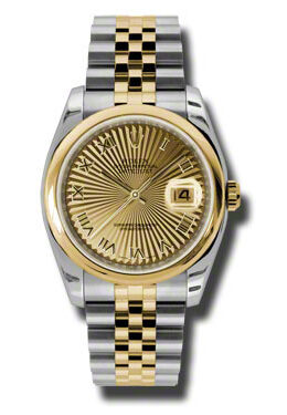 Rolex Datejust 36 Champagne Dial Stainless Steel and 18K Yellow Gold Jubilee Bracelet Automatic Men's Watch #116203CSBRJ - Watches of America