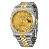 Rolex Datejust 36 Champagne Dial Stainless Steel and 18K Yellow Gold Jubilee Bracelet Automatic Men's Watch #116203CSJ - Watches of America