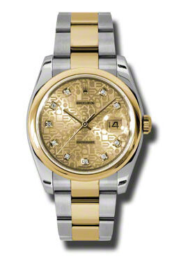 Rolex Datejust 36 Champagne Dial Stainless Steel and 18K Yellow Gold Oyster Bracelet Automatic Men's Watch #116203CJDO - Watches of America