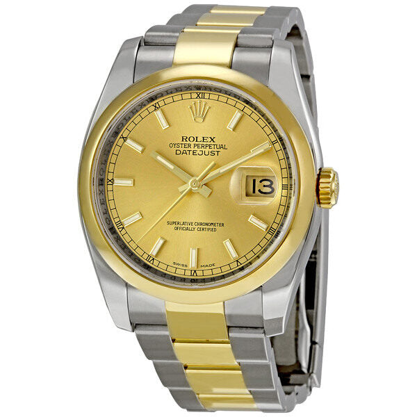 Rolex Datejust 36 Champagne Dial Stainless Steel and 18K Yellow Gold Oyster Bracelet Automatic Men's Watch 116203CSO#116203-CSO - Watches of America