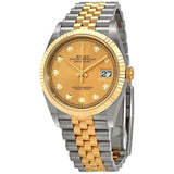 Rolex Datejust 36 Champagne Diamond Dial Men's Steel and 18kt Yellow Gold Jubilee Watch #126233CDJ - Watches of America