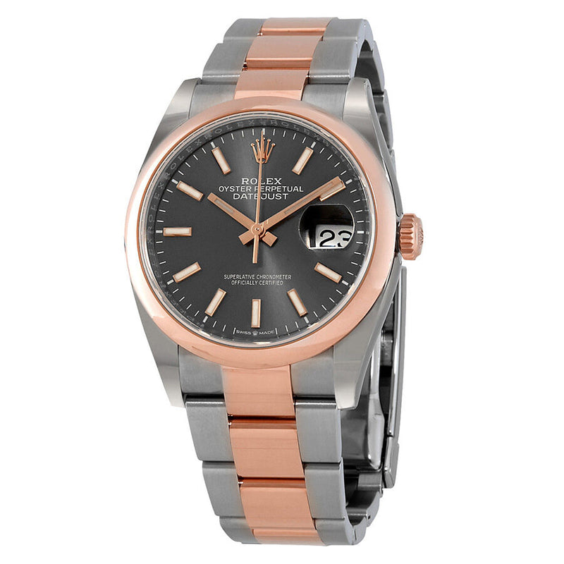 Rolex Datejust 36 Dark Rhodium Dial Men's Steel and 18k Everose Gold Oyster Watch #126201DRSO - Watches of America