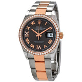 Rolex Datejust 36 Dark Rhodium Diamond Dial Automatic Men's Steel and 18k Everose Gold Oyster Watch #126281DRRDO - Watches of America