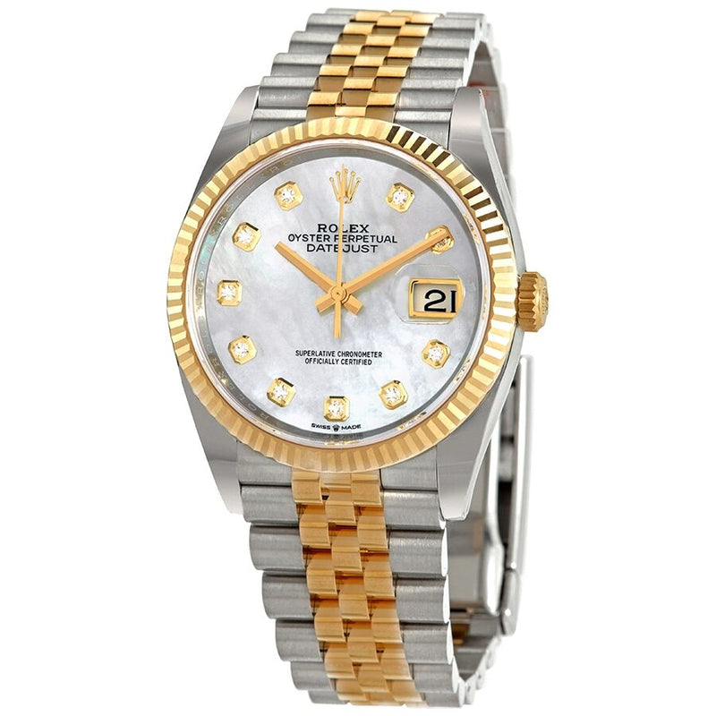 Rolex Datejust 36 Mother of Pearl Diamond Dial Men's Watch #126233MDJ - Watches of America
