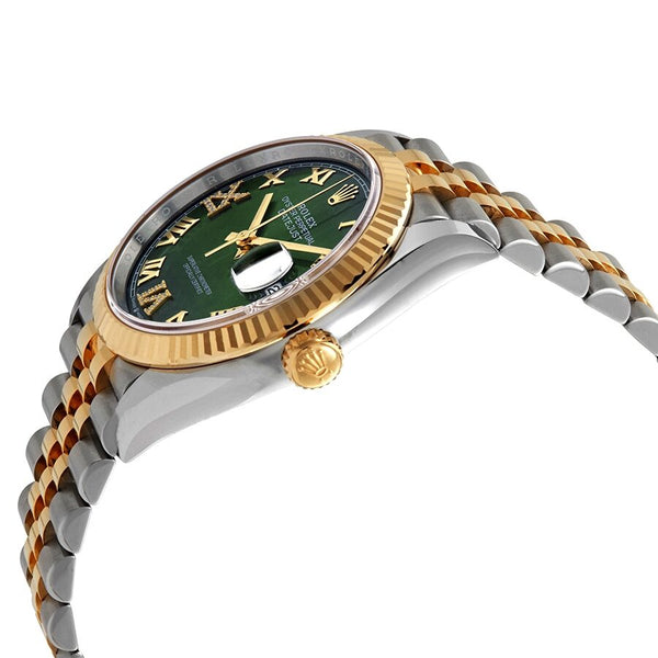 Rolex Datejust 36 Olive Green Diamond Dial Men's Stainless Steel and 18kt Yellow Gold Jubilee Watch #126233GNRDJ - Watches of America #2