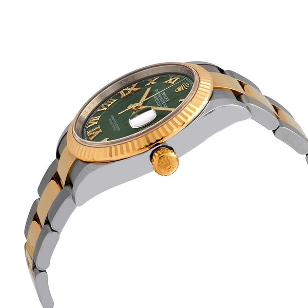 Rolex Datejust 36 Olive Green Diamond Dial Men's Stainless Steel and 18kt Yellow Gold Oyster Watch #126233GNRDO - Watches of America #2