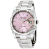 Rolex Datejust 36 Pink Dial Stainless Steel Oyster Bracelet Automatic Men's Watch #116200PSO - Watches of America