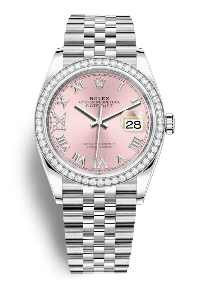 Rolex Datejust 36 Pink Diamond Dial Automatic Unisex Jubilee Watch #126284PRDJ - Watches of America