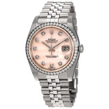 Rolex Datejust 36 Pink Mother Of Pearl Diamond Dial Automatic Ladies Jubilee Watch #116244PKMDJ - Watches of America