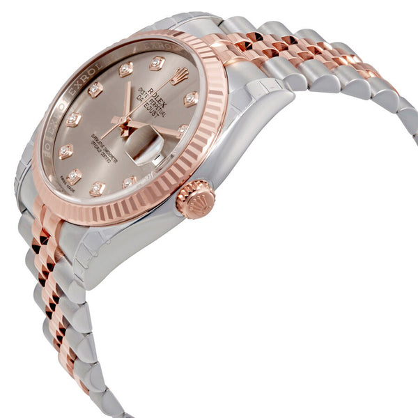 Rolex Datejust 36 Rhodium Diamond Dial Steel and 18kt Everose Gold Men's Watch #116231RDJ - Watches of America #2