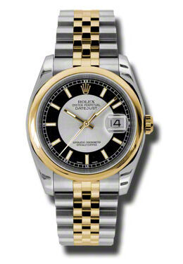 Rolex Datejust 36 Silver Dial Stainless Steel and 18K Yellow Gold Jubilee Bracelet Automatic Men's Watch #116203SBKSJ - Watches of America