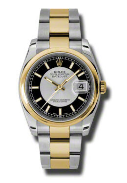 Rolex Datejust 36 Silver Dial Stainless Steel and 18K Yellow Gold Oyster Bracelet Automatic Men's Watch #116203SBKSO - Watches of America