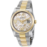 Rolex Datejust 36 Silver Floral Dial Stainless Steel and 18K Yellow Gold Oyster Bracelet Automatic Unisex Watch #116203SFO - Watches of America