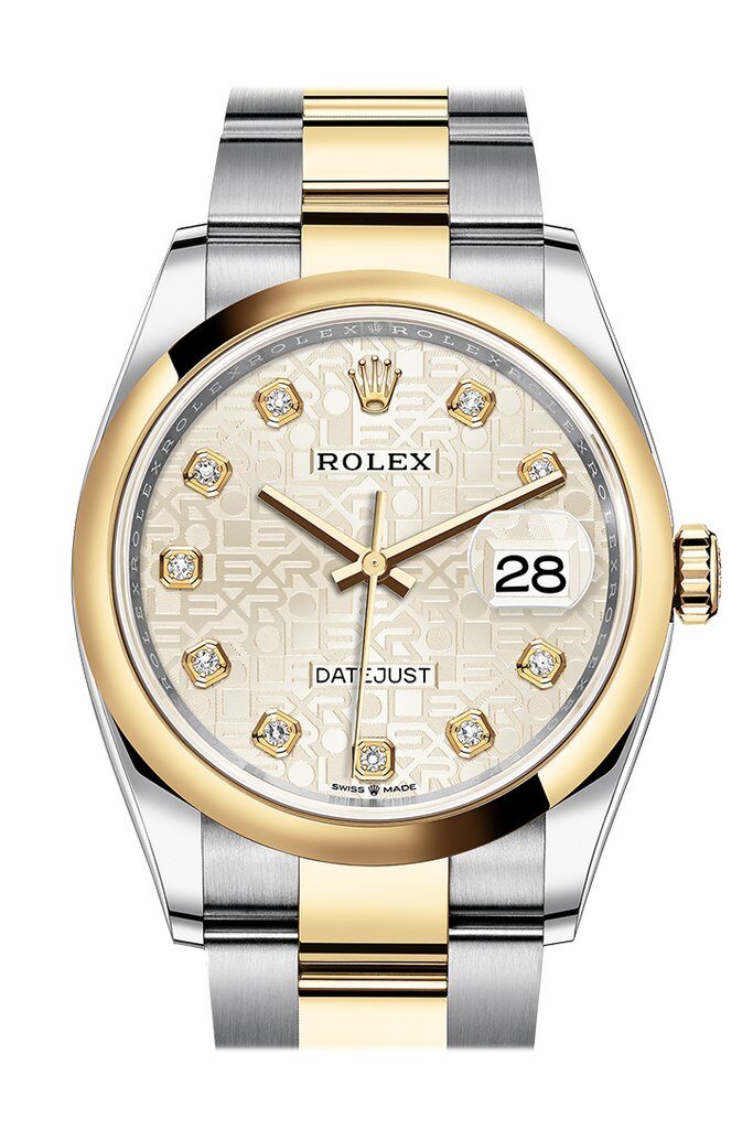 Rolex Datejust 36 Silver Jubilee Dial Automatic Men's Steel and 18k Yellow Gold Oyster Watch 126203SJDJ#126203SJDO - Watches of America