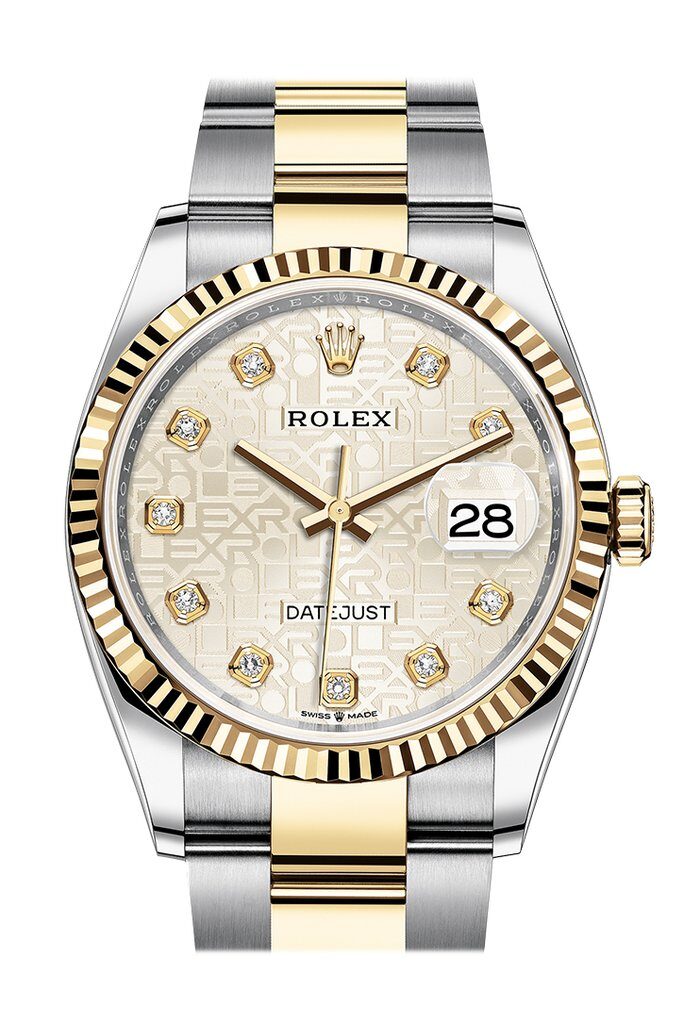 Rolex Datejust 36 Silver Jubilee Diamond Dial Men's Stainless Steel and 18kt Yellow Gold Oyster Watch #126233SJDO - Watches of America