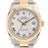 Rolex Datejust 36 White Dial Automatic Men's Steel and 18k Yellow Gold Oyster Watch #126203WRO - Watches of America