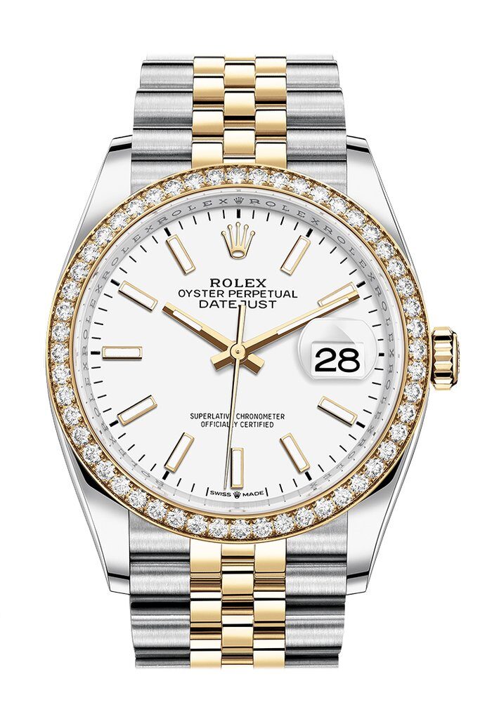 Rolex Datejust 36 White Dial Men's Steel and 18kt Yellow Gold Jubilee Watch #126283WSJ - Watches of America