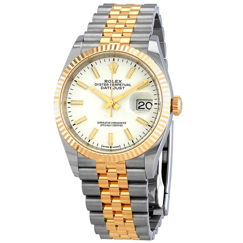 Rolex Datejust 36 White Dial Men's Steel and 18kt Yellow Gold Jubilee #126233WSJ - Watches of America