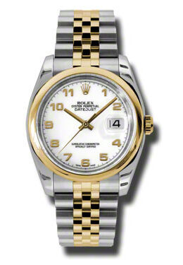 Rolex Datejust 36 White Dial Stainless Steel and 18K Yellow Gold Jubilee Bracelet Automatic Men's Watch #116203WAJ - Watches of America