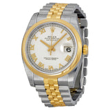 Rolex Datejust 36 White Dial Stainless Steel and 18K Yellow Gold Jubilee Bracelet Automatic Men's Watch #116203WRJ - Watches of America