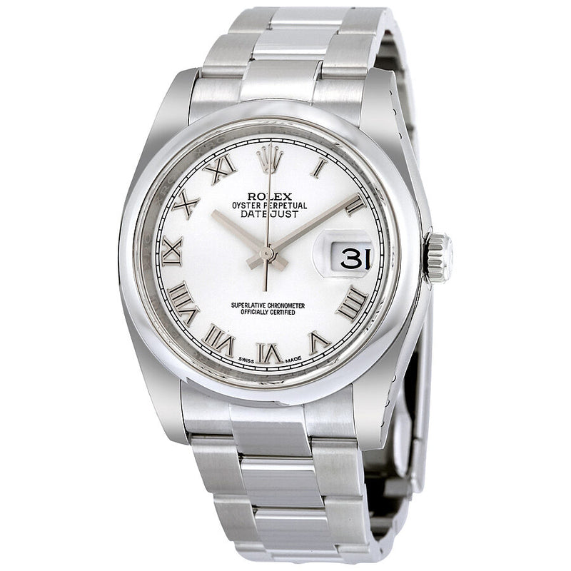 Rolex Datejust 36 White Dial Stainless Steel Oyster Bracelet Automatic Men's Watch 116200WRO#116200-WRO - Watches of America