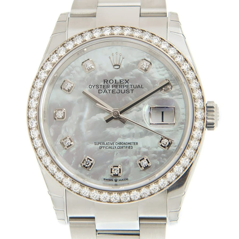 Rolex datejust diamond on sale mother of pearl