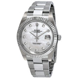 Rolex Datejust 41 Automatic White Mother of Pearl Diamond Dial Men's Watch #126334MDO - Watches of America