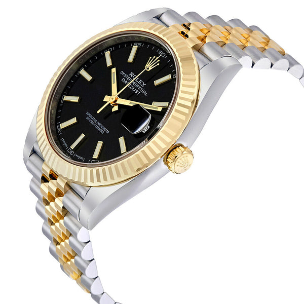 Rolex Datejust 41 Black Dial Steel and 18K Yellow Gold Jubilee Men's Watch #126333BKSJ - Watches of America #2