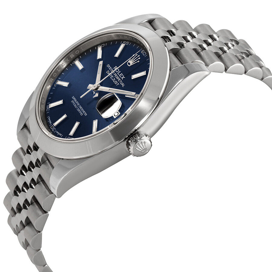 Datejust 41 blue dial stainless steel men's on sale watch