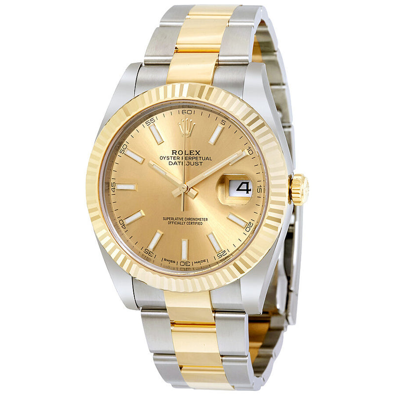 Rolex Datejust 41 Champagne Dial Steel and 18K Yellow Gold Oyster Men's Watch #126333CSO - Watches of America