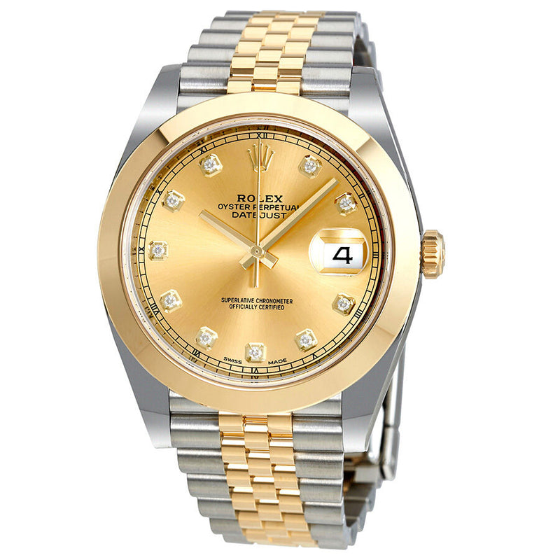 Rolex Datejust 41 Champagne Diamond Dial Steel and 18K Yellow Gold Jubilee Men's Watch #126303CDJ - Watches of America