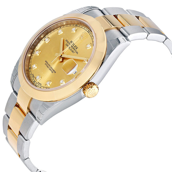Rolex Datejust 41 Champagne Diamond Dial Steel and 18K Yellow Gold Oyster Men's Watch #126303CDO - Watches of America #2