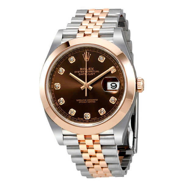 Rolex Datejust 41 Chocolate Brown Dial Steel and 18K Rose Gold Men's Watch #126301CHDJ - Watches of America