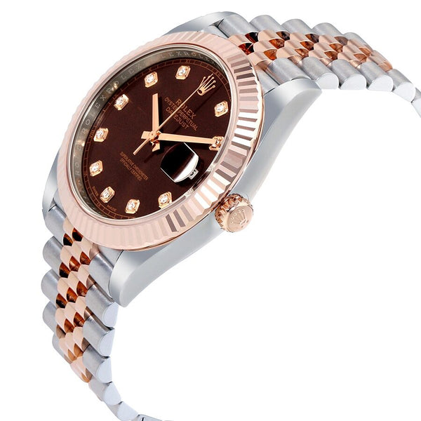 Rolex Datejust 41 Chocolate Diamond Dial Steel and 18K Everose Gold Jubilee Men's Watch #126331CHDJ - Watches of America #2