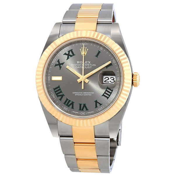 Rolex Datejust 41 Grey Dial Stainless Steel and 18K Yellow Gold Men's Watch #126333GYRO - Watches of America