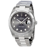 Rolex Datejust 41 Rhodium Diamond Dial Automatic Men's Watch #126334RDO - Watches of America