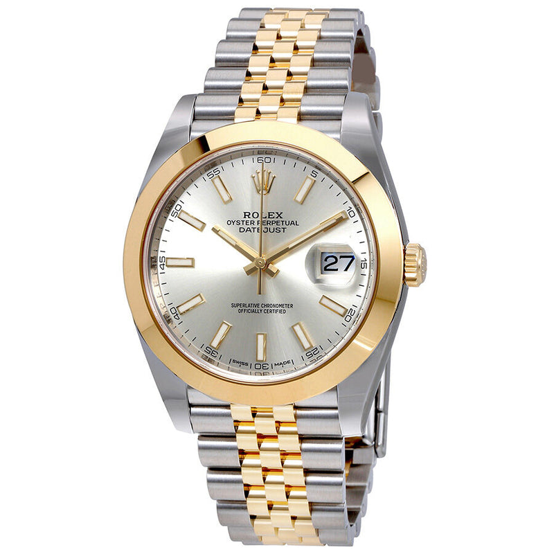 Rolex Datejust 41 Silver Dial Steel and 18K Yellow Gold Jubilee Bracelet Men's Watch #126303SSJ - Watches of America