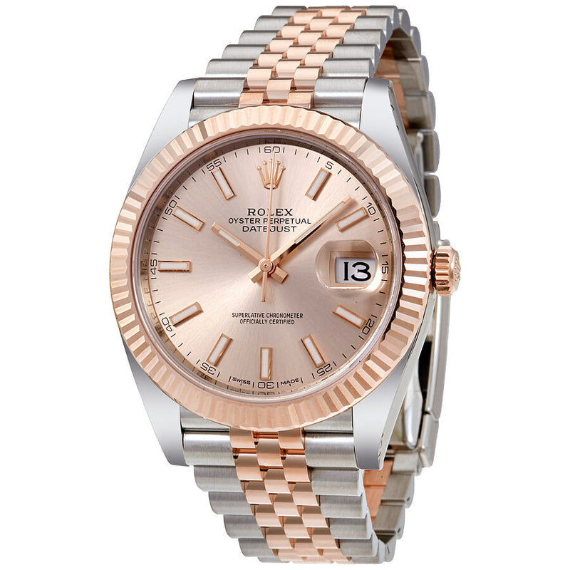 Rolex Datejust 41 Sundust Dial Steel and 18K Everose Gold Men's Watch #126331SNSJ - Watches of America