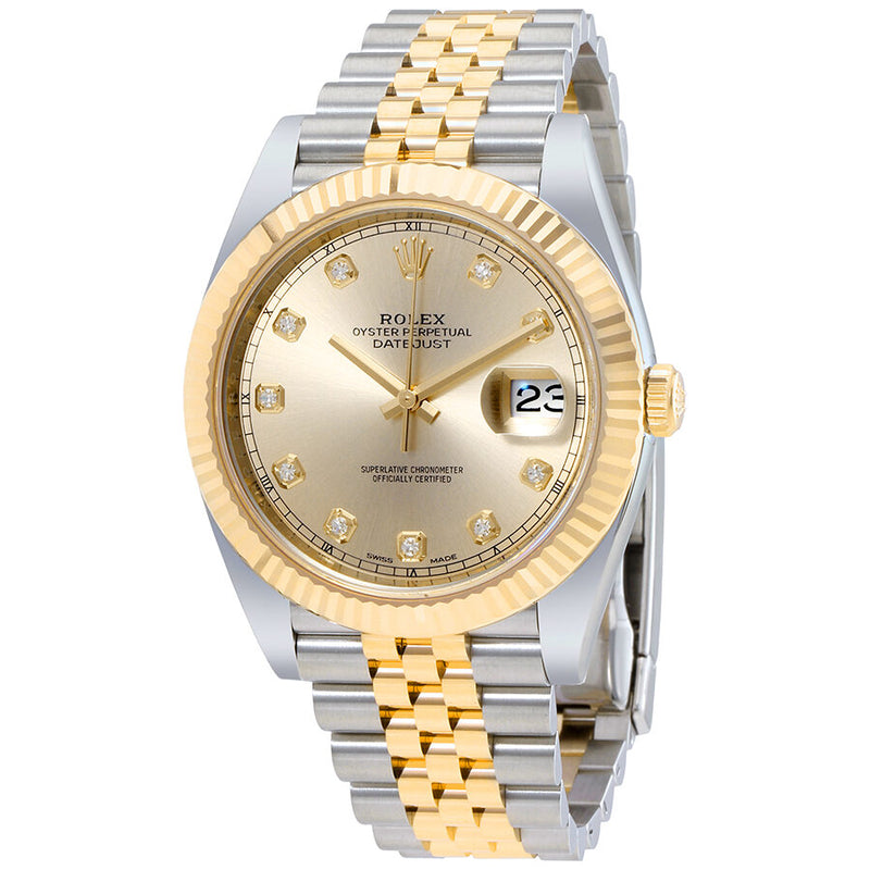 Rolex Datejust 41 Sundust Diamond Dial Steel and 18K Yellow Gold Men's Watch #126333SNDJ - Watches of America