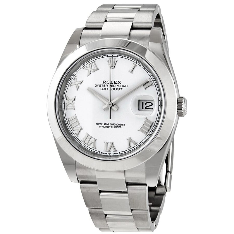 Rolex Datejust 41 White Dial Automatic Men's Oyster Watch 126300WSO#126300WRO - Watches of America