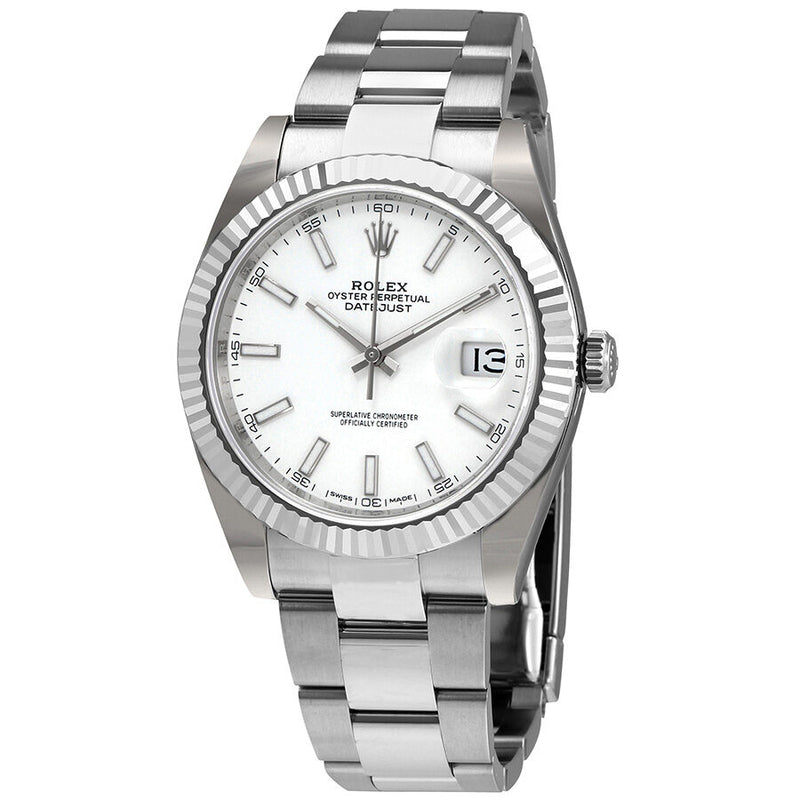Rolex Datejust 41 White Dial Oyster Automatic Men's Watch #126334WSO - Watches of America