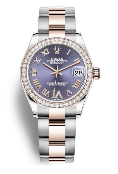 Rolex Datejust Aubergine Dial Automatic Ladies Steel and Everose Gold Oyster Watch #278381AURDO - Watches of America