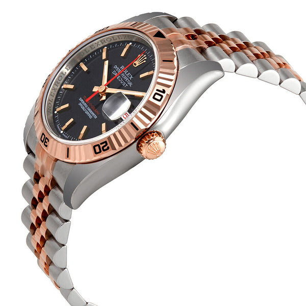 Rolex Datejust Automatic Black Dial Pink Gold and Stainless Steel Men's Watch #116261BKSJ - Watches of America #2